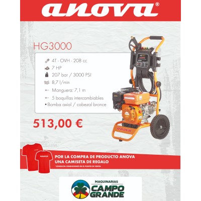 HIDROLIMPIADORA ANOVA GASOLINA 207Bar 3000PSI