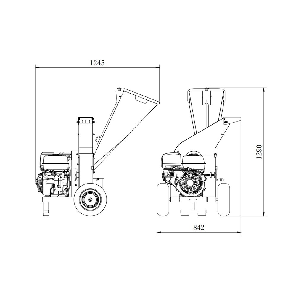 BIOTRITURADOR ANOVA 420cc 15HP VOLANTE 3 CUCHILLAS - 4" - 100mm - ARRANQUE ELECTRICO