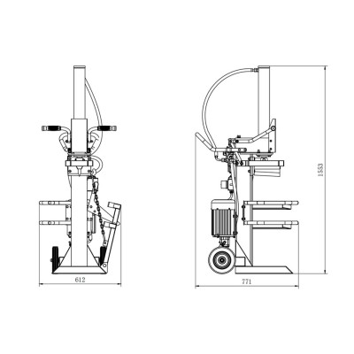 ROMPEDORA DE LEÑA VERTICAL 15 TON