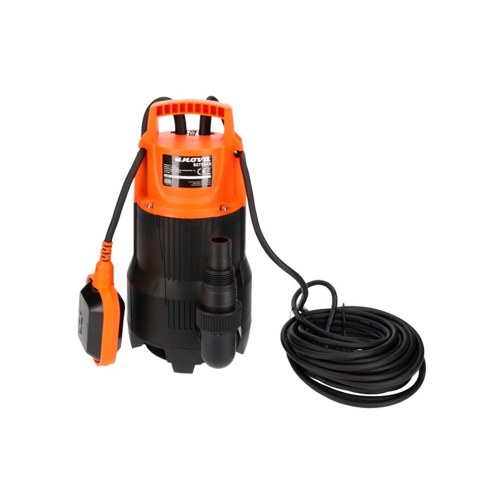 BOMBA ELECTRICA SUMERGIBLE AGUAS SUCIAS 750W EN FIBRA