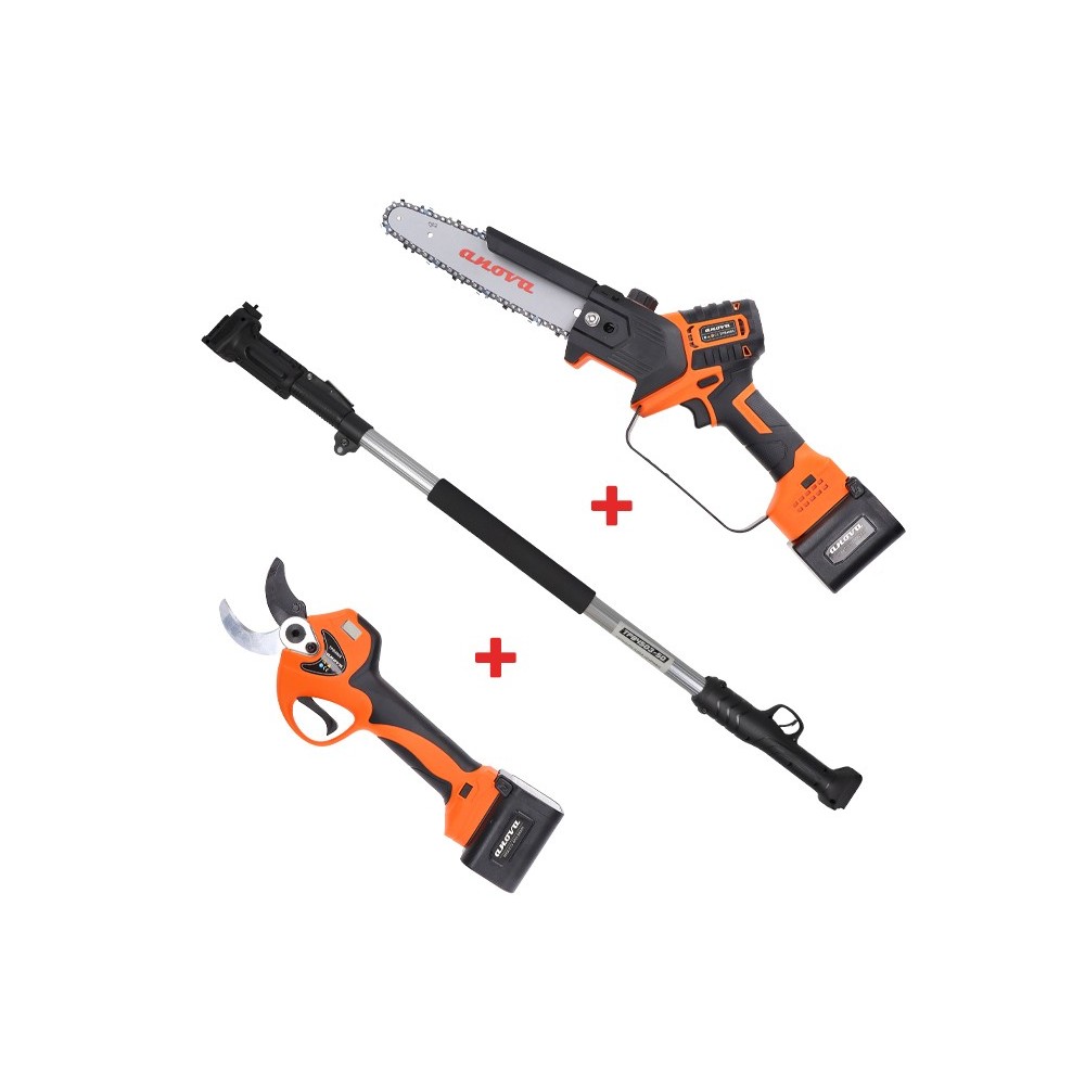 SET DE PODA: TIJERA 40MM + SIERRA 8" + PÉRTIGA 1,5-2,1M 21V ANOVA