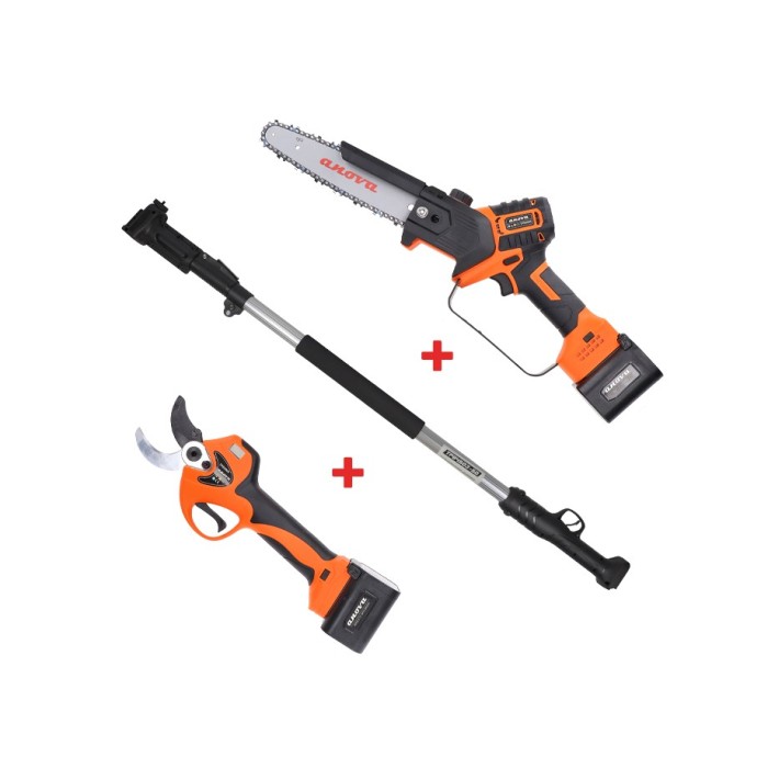 SET DE PODA: TIJERA 40MM + SIERRA 8" + PÉRTIGA 1,5-2,1M 21V ANOVA