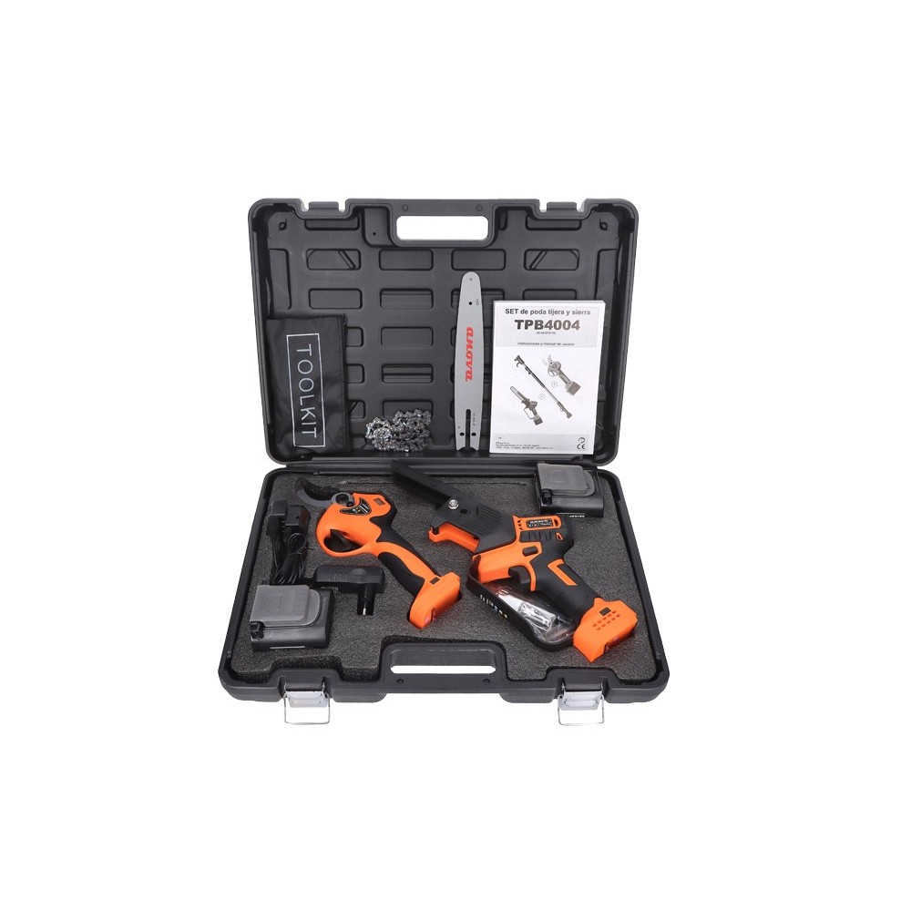 SET DE PODA: TIJERA 40MM + SIERRA 8" + PÉRTIGA 1,5-2,1M 21V ANOVA